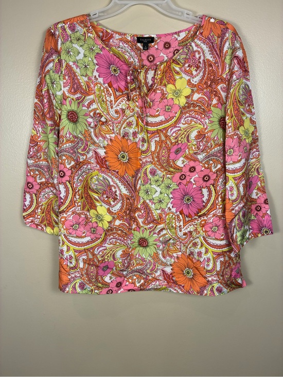 Talbots Tops - Talbots 100% Silk Paisley Floral Tunic Blouse